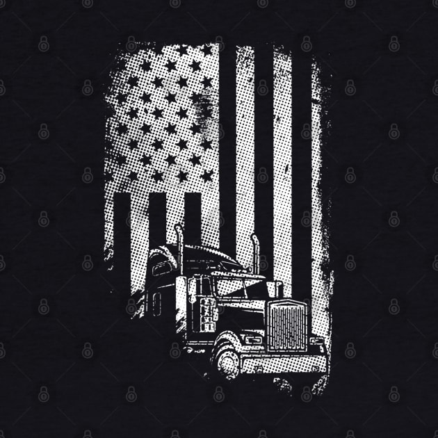 Patriotic American Truck Driver Flag by DAN LE